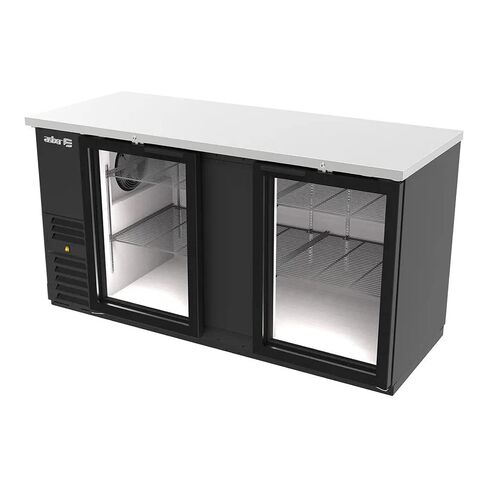 Asber ABBC-68G 69-1/2" W, Refrigerated Back Bar Cabinet, Two Section with Glass Doors in Saudi Arabia