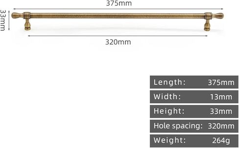 Retro Antique Brass Pull Kitchen Cabinet Bronze Long Handle Drawer Copper 1Pcs(1282-320) in Saudi Arabia