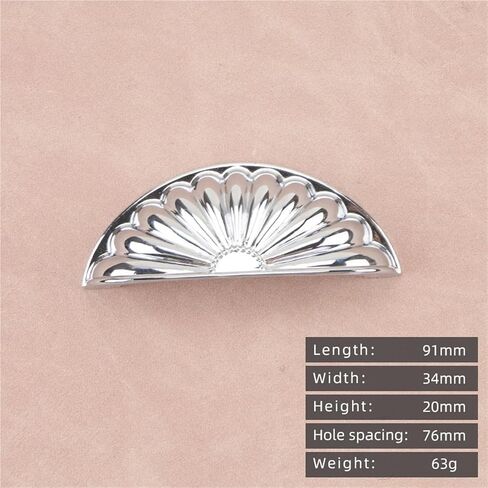 Golden Shell Cabinet Pull Bright Chrome Single Hole Drawer Retro Antique Brass Handle 1Pcs(6161-Chrome) in Saudi Arabia