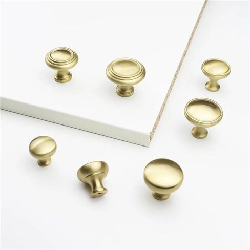 Solid Brass Textured Copper Drawer Furniture Handles Cabinet Door Hardware 1Pcs(017-Brass-D31mm) in Saudi Arabia