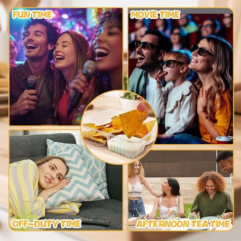 200 PCS Nacho Trays Disposable, 12 oz Plastic Nachos Containers with Chip and Dip Holder, 2 Compartments Clear Snack Tray for Movie Night Party Concession Stand Supplies in Saudi Arabia