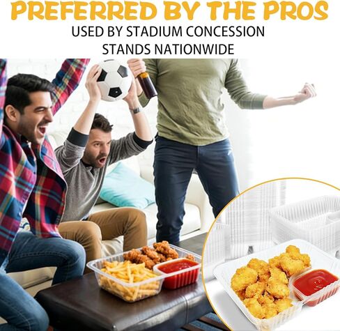 200 PCS Nacho Trays Disposable, 12 oz Plastic Nachos Containers with Chip and Dip Holder, 2 Compartments Clear Snack Tray for Movie Night Party Concession Stand Supplies in Saudi Arabia