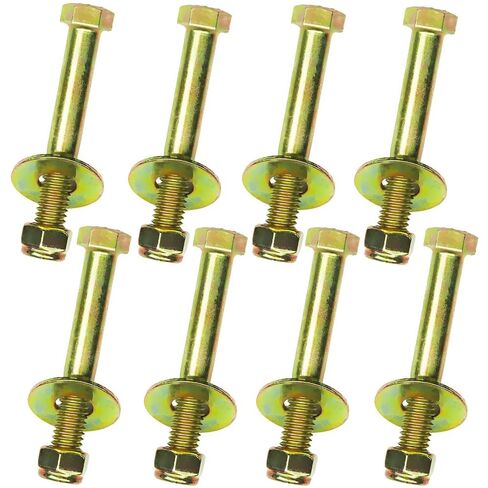 مسمار برأس سداسي مقاس 7/16 بوصة × 3 بوصة من خلال الجلفنة الملونة مع صامولة قفل نايلون ومجموعة متنوعة من الغسالة كبيرة الحجم، سبائك الصلب، الصف 5. (عبوة من 8 قطع) in Kuwait