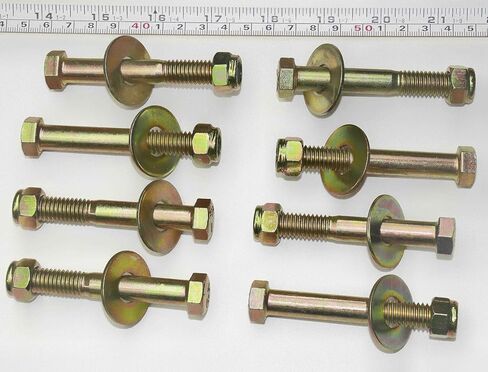 مسمار برأس سداسي مقاس 7/16 بوصة × 3 بوصة من خلال الجلفنة الملونة مع صامولة قفل نايلون ومجموعة متنوعة من الغسالة كبيرة الحجم، سبائك الصلب، الصف 5. (عبوة من 8 قطع) in Kuwait