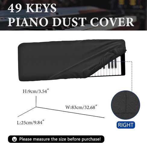 غطاء غبار للوحة المفاتيح بـ 49 مفتاحًا، متوافق مع Roland A-500PRO، NI A49، Nektar Panorama T4 49، M-Audio Oxygen 49، Premium Chinlon مضاد للخدش والغبار، تصميم ناعم الملمس وملائم in Saudi Arabia