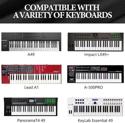 غطاء غبار للوحة المفاتيح بـ 49 مفتاحًا، متوافق مع Roland A-500PRO، NI A49، Nektar Panorama T4 49، M-Audio Oxygen 49، Premium Chinlon مضاد للخدش والغبار، تصميم ناعم الملمس وملائم in Saudi Arabia