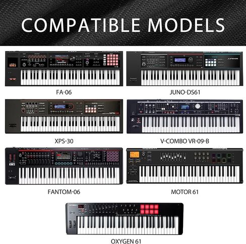 غطاء غبار مركب مكون من 61 مفتاحًا، متوافق مع Nord Wave 2، Roland FANTOM-06 XPS-30 JUNO-DS61 Luxury Chinlon مضاد للغبار والخدش، ملمس ناعم وملاءمة مخصصة in Saudi Arabia