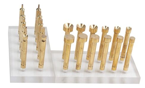 22 Piece Brass DOP Sticks Set for Gemstone Working, Assorted Sizes in Saudi Arabia
