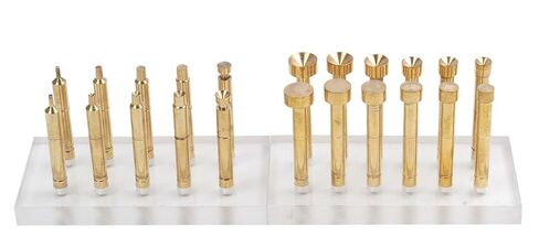 22 Piece Brass DOP Sticks Set for Gemstone Working, Assorted Sizes in Saudi Arabia