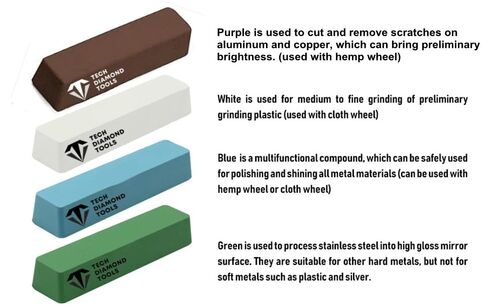 مجموعة TechDiamondTools مكونة من 4 مركبات تلميع من أكسيد الألومنيوم مجموعة قوالب تلميع TechDiamondTools لمعالجة وتلميع وقطع وإزالة الخدوش على الألومنيوم والنحاس والفولاذ المقاوم للصدأ والبلاستيك in Kuwait