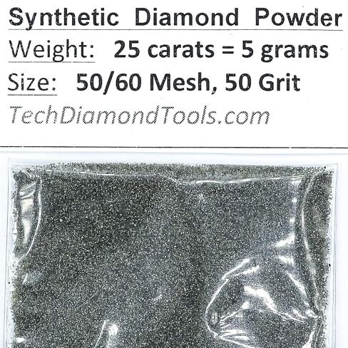 مسحوق طحن الغبار الماسي من TechDiamondTools للحجر والصخور والصمام المعدني الصلب وسكين الجرانيت والخرسانة المعدنية 325/400 إلى 50/60 شبكة 20 جرامًا 100 قيراط، مسحوق كاشط كريستالي مصنوع في الولايات المتحدة الأمريكية (230 حصى) in Kuwait