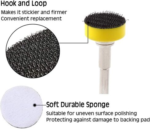 Hook and Loop Sanding Discs Pad Kit 3 Packs 1 Inch with 1/4 Inch Shank Drill Attachment Backing Pads and Soft Foam Layer Buffing Pad in Saudi Arabia