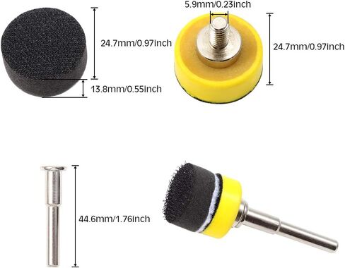 Hook and Loop Sanding Discs Pad Kit 3 Packs 1 Inch with 1/4 Inch Shank Drill Attachment Backing Pads and Soft Foam Layer Buffing Pad in Saudi Arabia