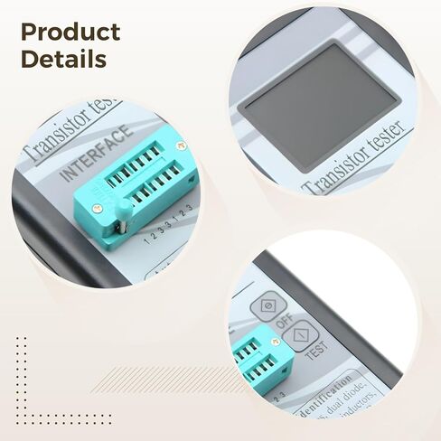 M328 Advanced Transistor Tester With Display In Color, Meter Versatile For Components Multiple, Features Button Easy Operation, Abs Black Case, Battery Built-In Includes in Saudi Arabia