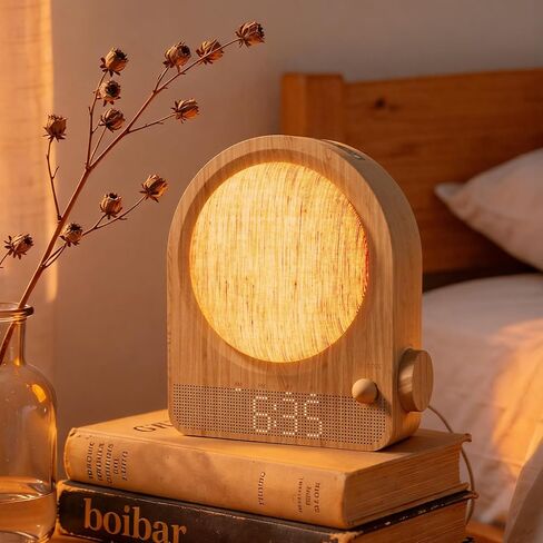 Vivilumens Sunrise Alarm Clock Wake Up Light, Night Lamp Clocks for Bedrooms with Meteors Lights, 10 White Noise Sound with 30/60/90 Timer, Dual Alarm Clock for Heavy Sleepers, Gifts for Women in Saudi Arabia