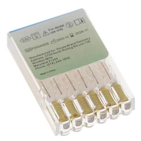 HSB 400453، مبرد Hedstrom اللبية من الفولاذ المقاوم للصدأ - أدوات طب الأسنان الدقيقة لعلاج قناة الجذر - فولاذ جراحي عالي الجودة، 21 مم، #20، أصفر، 6/عبوة in Saudi Arabia