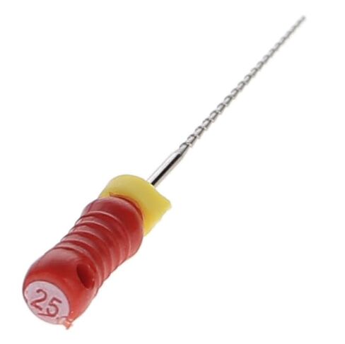 HSB 400471, Hedstrom Endodontic Files Stainless Steel - Precision Dental Instruments for Root Canal Treatment - High-Quality Surgical Steel, 25mm, #25, Red, 6/Pk in Saudi Arabia