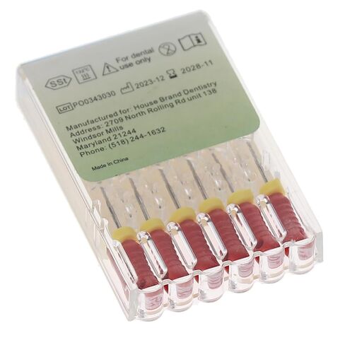 HSB 400471, Hedstrom Endodontic Files Stainless Steel - Precision Dental Instruments for Root Canal Treatment - High-Quality Surgical Steel, 25mm, #25, Red, 6/Pk in Saudi Arabia