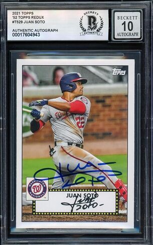 Juan Soto Autographed 2021 Topps 1952 ux Card #T52-9 Washington Nationals Auto Grade Gem Mint 10 Beckett BAS #17604943 - Baseball Slabbed Autographed Cards in Saudi Arabia