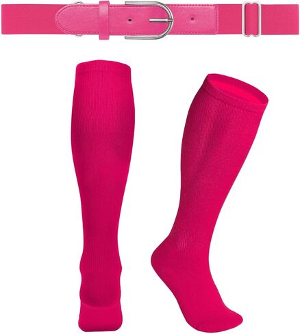 WERFORU Baseball Sock and Belt Combo Set Baseball Uniform Sock and Belt Elastic Softball Sock and Belt for Adults and Youth in Saudi Arabia