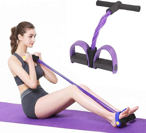 Kammoy 6-Tubes Tension Rope, Multifunction Elastic Yoga Pedal Puller Resistance Band, Natural Latex Tension Rope Fitness Equipment, for Abdomen, Waist, Arm, Leg Stretching Slimming Training in Saudi Arabia