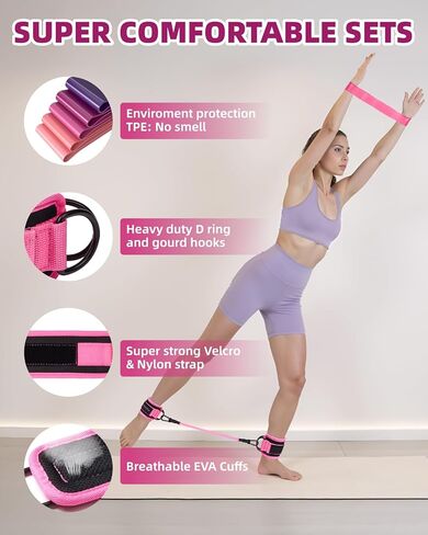 Resistance Bands Set – Resistance Band and Adjustable Ankle Exercise Bands with Cuffs Great Equipment for Training in Kuwait