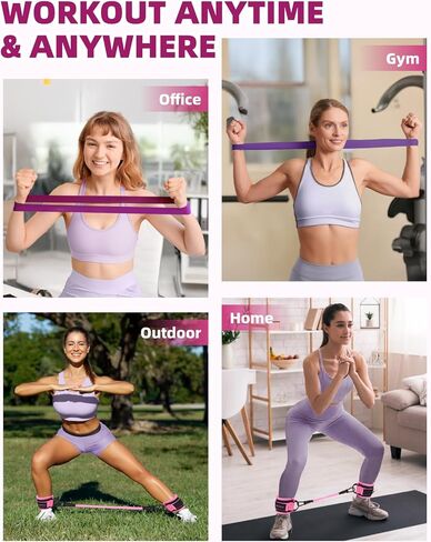 Resistance Bands Set – Resistance Band and Adjustable Ankle Exercise Bands with Cuffs Great Equipment for Training in Kuwait