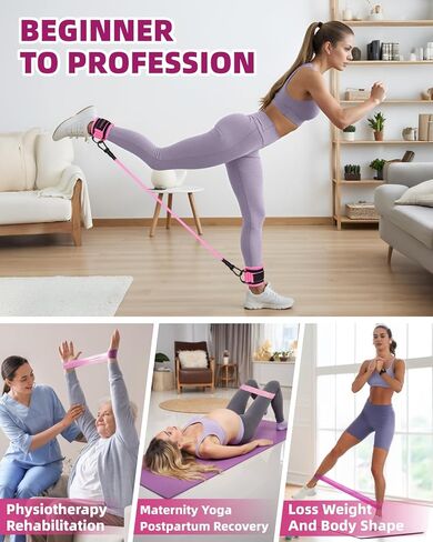 Resistance Bands Set – Resistance Band and Adjustable Ankle Exercise Bands with Cuffs Great Equipment for Training in Kuwait