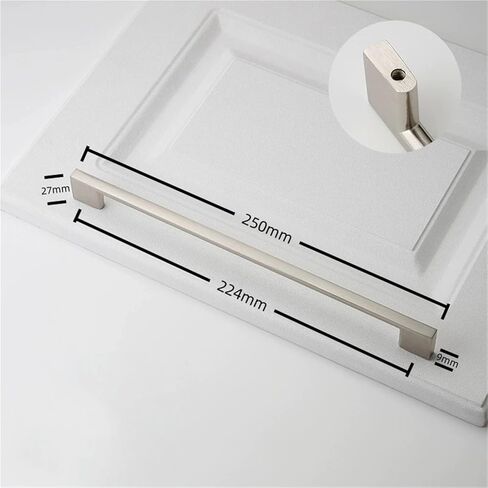 خزائن مقابض أسود فضي أثاث المطبخ درج خزانة تسحب خزائن الملابس 1 قطعة (Silver-C224mm) in Kuwait