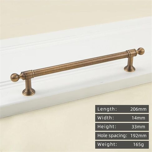 Retro Antique Brass Long Handle Kitchen Cabinet T-Handle Drawer Copper 1Pcs(8819-160-Antique) in Saudi Arabia