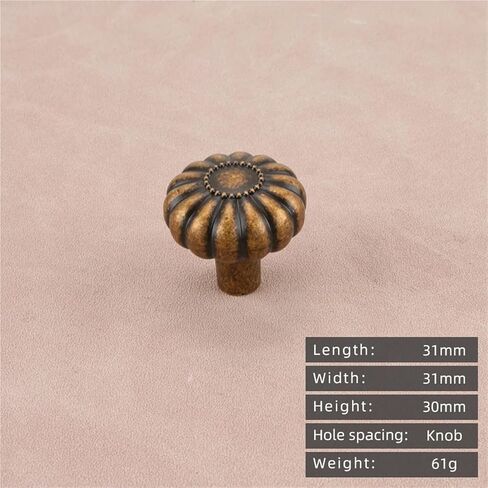 خزانة ذات قشرة ذهبية سحب درج كروم لامع بفتحة واحدة مقبض نحاسي عتيق 1 قطعة (6160-عتيق) in Kuwait