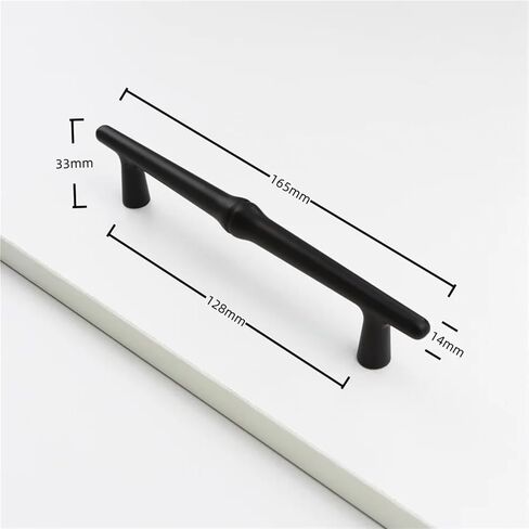 Wardrobe Door Pulls Kitchen Handles for Cabinets Drawer Solid Furniture Hardware 1Pcs(Black-C128mm) in Saudi Arabia