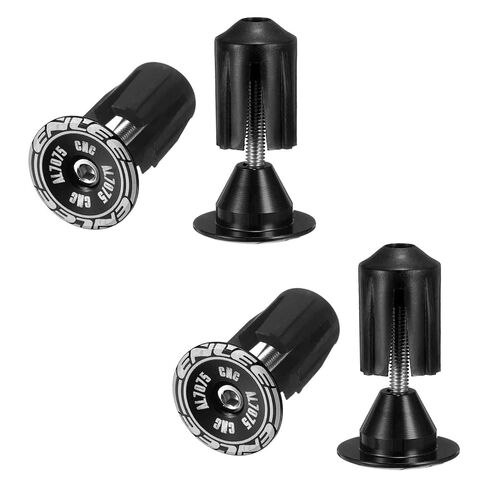 HARFINGTON 2 Pair Bike Handlebar End Plugs Aluminum Bar End Caps 24-35mm Adjustment Expanding Locking with Screw for MTB Road BMX Fixed Gear Bike, Black in Saudi Arabia
