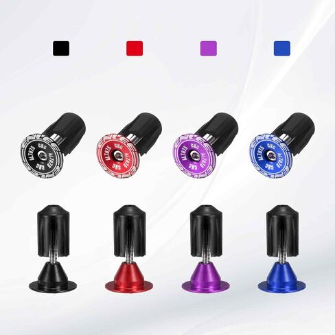 HARFINGTON 2 Pair Bike Handlebar End Plugs Aluminum Bar End Caps 24-35mm Adjustment Expanding Locking with Screw for MTB Road BMX Fixed Gear Bike, Black in Saudi Arabia