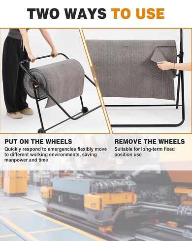 حامل بكرة حصيرة متنقل قابل للتعديل من بلولو مع عجلات وسادات ماصة للزيت، حامل حصيرة محمول، ملحقات عربة المرافق لمصنع مرآب ورشة العمل، سهل الحركة (نمط قابل للتعديل) in Kuwait