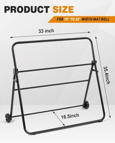 حامل بكرة حصيرة متنقل قابل للتعديل من بلولو مع عجلات وسادات ماصة للزيت، حامل حصيرة محمول، ملحقات عربة المرافق لمصنع مرآب ورشة العمل، سهل الحركة (نمط قابل للتعديل) in Kuwait