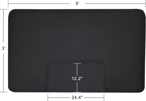 سجادة أرضية صالون الحلاقة مقاس 3 × 5 أقدام من BarberPub مضادة للتعب، سجادة أرضية كرسي الحلاقة لمصفف الشعر مستطيلة بسمك 1/2 بوصة 0040 أسود in Kuwait