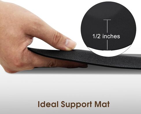 سجادة أرضية صالون الحلاقة مقاس 3 × 5 أقدام من BarberPub مضادة للتعب، سجادة أرضية كرسي الحلاقة لمصفف الشعر مستطيلة بسمك 1/2 بوصة 0040 أسود in Kuwait