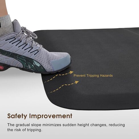 سجادة أرضية صالون الحلاقة مقاس 3 × 5 أقدام من BarberPub مضادة للتعب، سجادة أرضية كرسي الحلاقة لمصفف الشعر مستطيلة بسمك 1/2 بوصة 0040 أسود in Kuwait