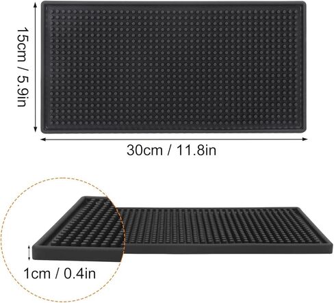 10 Pack 6 x 12 Inch Rubber Bar Mats, 12" x 6" Black Bar Service Mat for Countertop, Bartending, Efficient and Stylish Solution for Every Bartending Need,by KUKLIPJIM in Saudi Arabia
