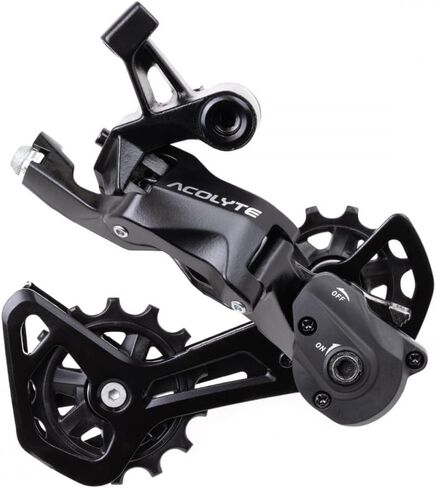 microSHIFT Acolyte RD-M5185M-B SpringLock Rear Derailleur - 8 Speed, Medium Cage, Black, SpringLock Chain Retention in Saudi Arabia