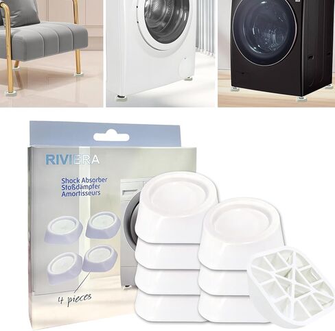 Shock Absorber Foot Pads: Prevents Washer & Dryer from Moving, Reduces Noise, Anti-Vibration, Lifts Washer up, Stabilizes, Levels, Support Mat for Furniture, Protects Floor 4 Pack in Kuwait