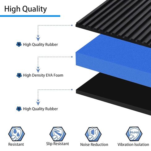 4 Pack Rubber Anti Vibration Pads, 4'' x 4'' x 7/8'' Heavy Duty EVA Sound Isolation Pads, for Compressor, Air Conditioner, Washing Machine, Dryer, Treadmill in Kuwait