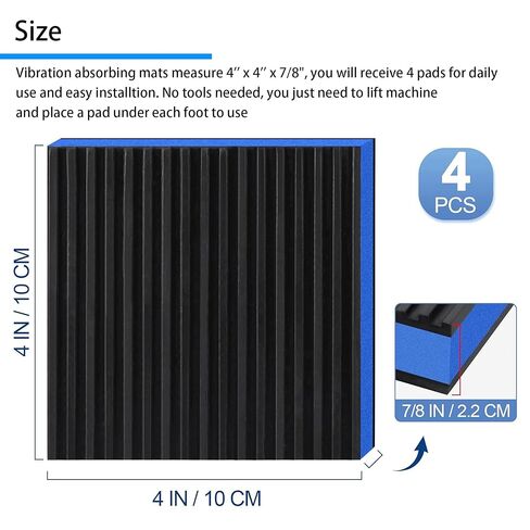 4 Pack Rubber Anti Vibration Pads, 4'' x 4'' x 7/8'' Heavy Duty EVA Sound Isolation Pads, for Compressor, Air Conditioner, Washing Machine, Dryer, Treadmill in Kuwait