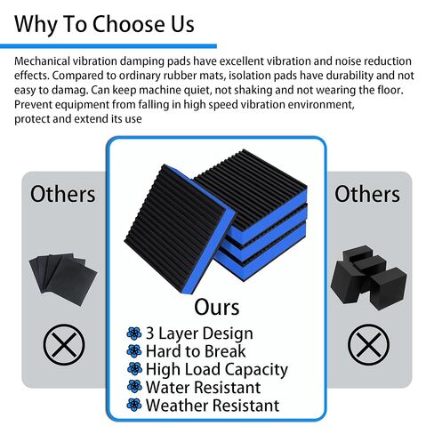 4 Pack Rubber Anti Vibration Pads, 4'' x 4'' x 7/8'' Heavy Duty EVA Sound Isolation Pads, for Compressor, Air Conditioner, Washing Machine, Dryer, Treadmill in Kuwait