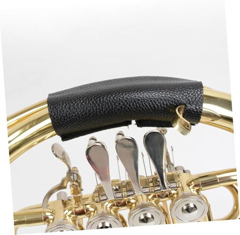 Totority French Horn وسادة احتكاك واقية من جلد البقر واقي اليد غير قابل للانزلاق غطاء مقاوم للتآكل لممارسة أداء الموسيقى، ملحقات أداة سهلة التركيب in Kuwait