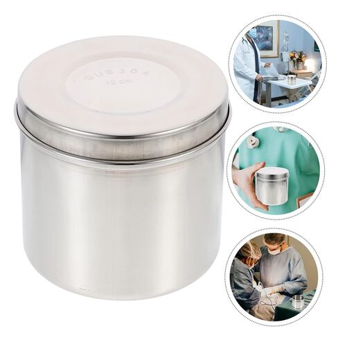 Gatuida 1pc Stainless Steel Unguent Storage Jar Iodine Resistant Dressing Container for Salons Lightweight Compact Design for Easy Carrying and Storage in Saudi Arabia