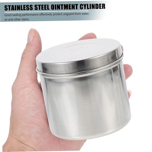 Gatuida 1pc Stainless Steel Unguent Storage Jar Iodine Resistant Dressing Container for Salons Lightweight Compact Design for Easy Carrying and Storage in Saudi Arabia