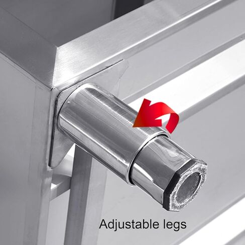 منضدة باب زوجية من الفولاذ المقاوم للصدأ مع مسند ظهر للمطبخ التجاري وطاولة إعداد المطاعم ومقبض مدمج وطاولة عمل معدنية (90 × 60 × 80 سم / 35.4 × 23.6 × 31.5) in Kuwait