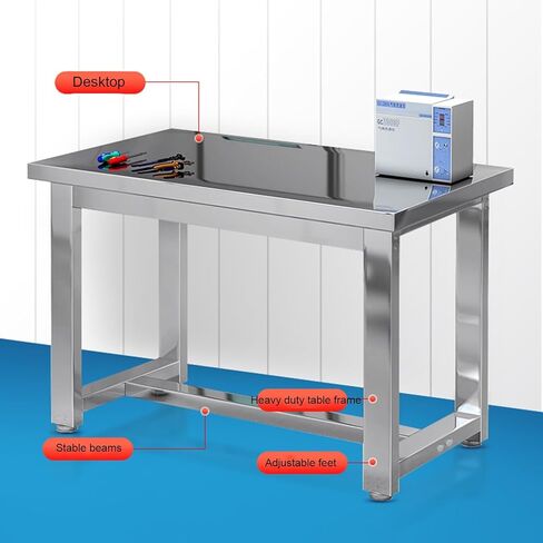 Stainless Steel Workbench with Adjustable Bottom Corner Heavy Duty Commercial Prep Table Thickened and Widened Column Rubber Feet in Saudi Arabia